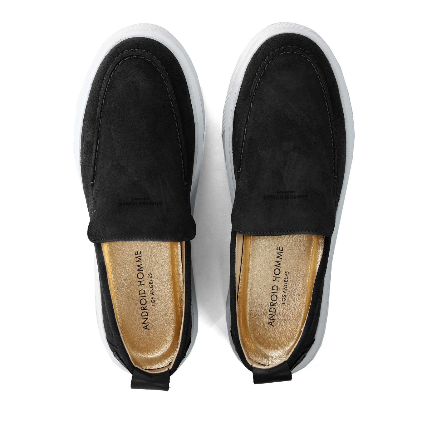 Android Homme Oversized Suede Loafer in Black Birdseye