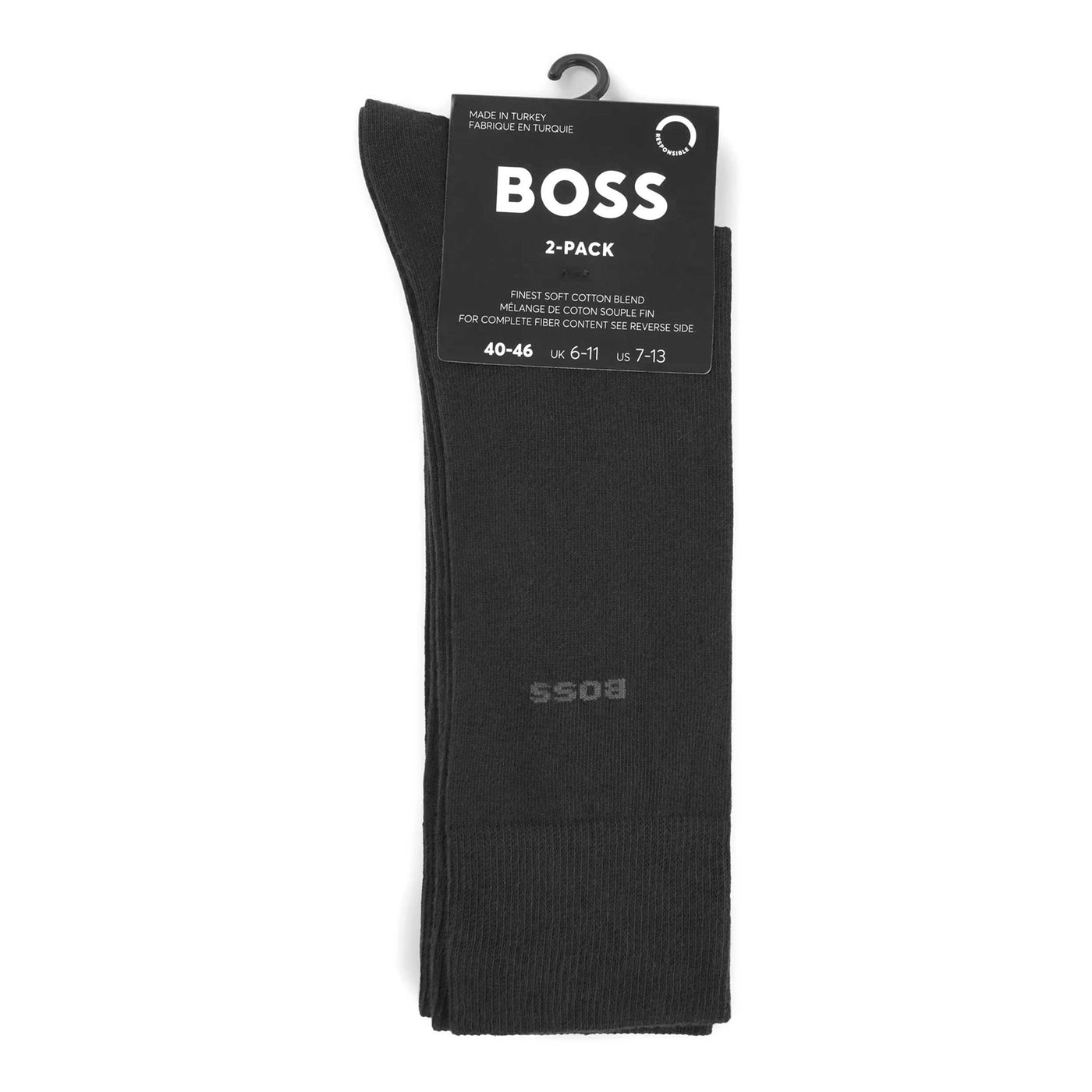 BOSS 2P RS Bamboo Sock in Black Front