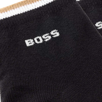 BOSS 2P SH Stripe CC Sock in Black Logo