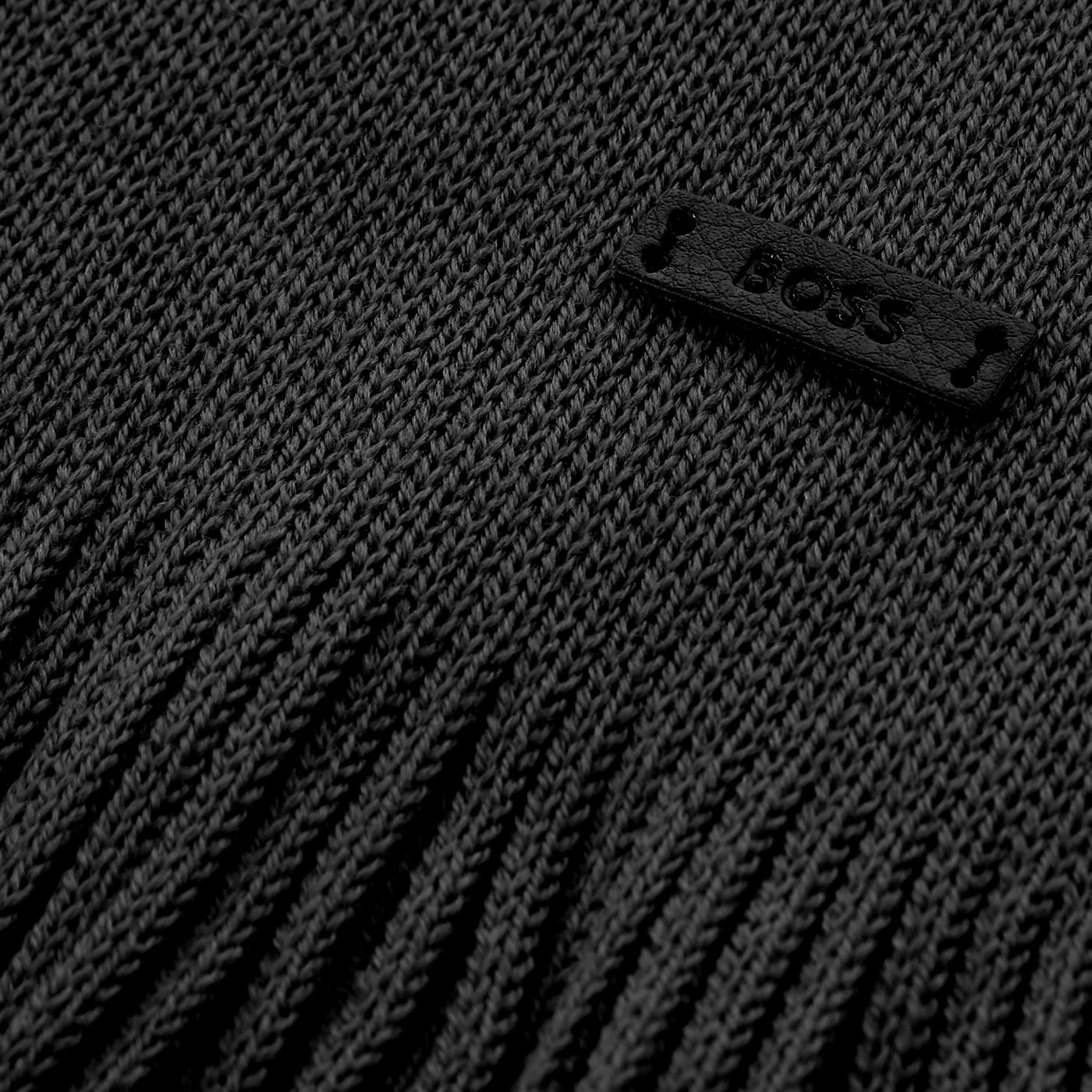 BOSS Albas Scarf in Black Logo Badge