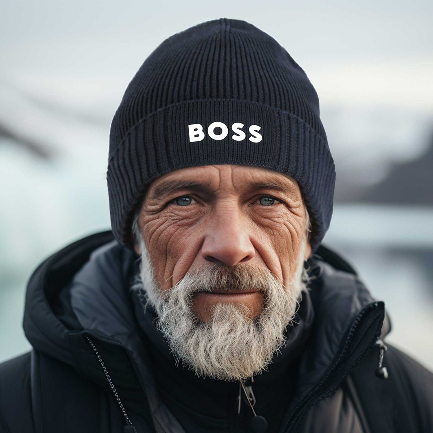 BOSS Asic Beanie X in Dark Blue Model