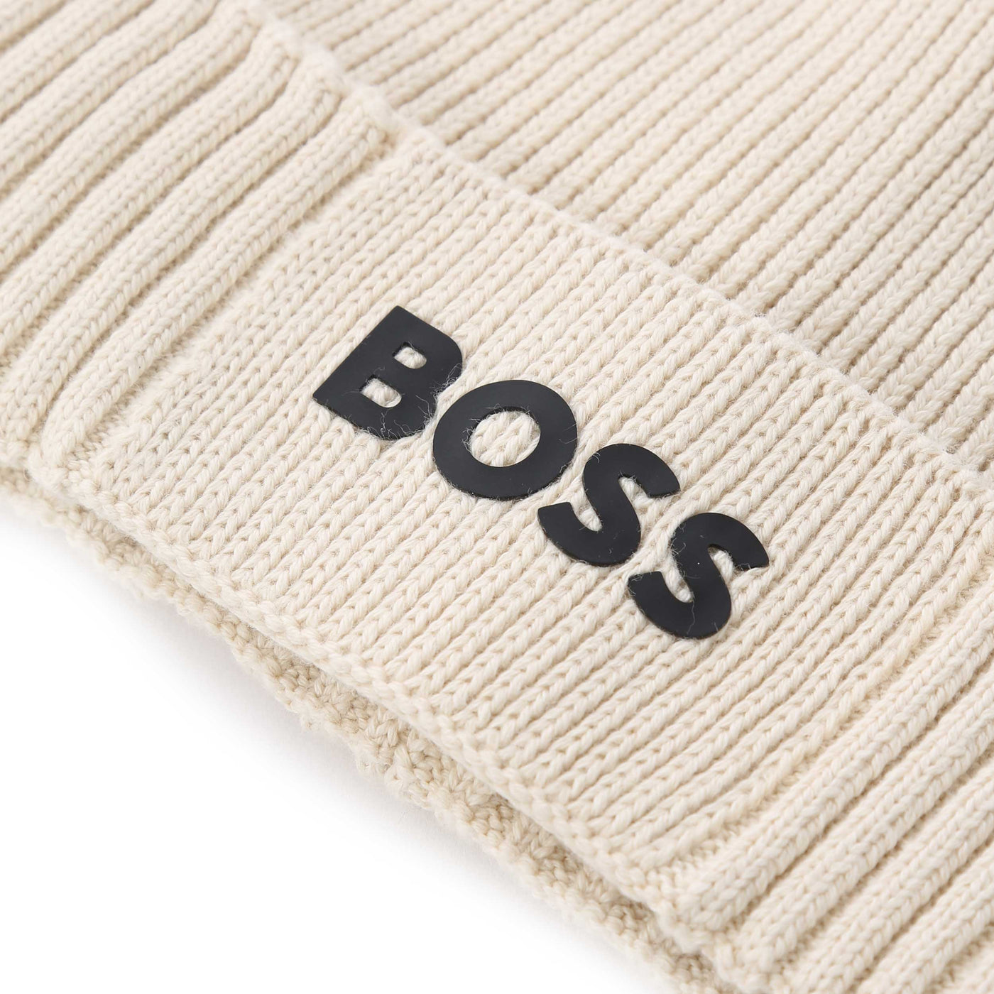 BOSS Asic Beanie X in Open White Logo