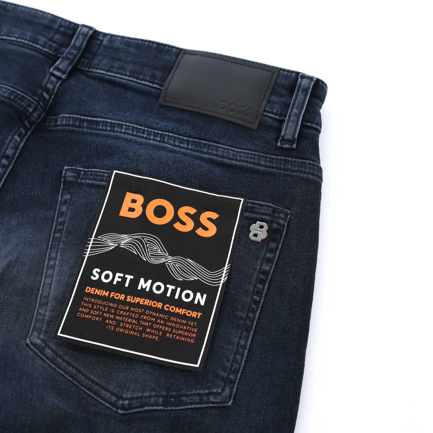 BOSS Delaware BO Jean in Dark Blue Denim Logo