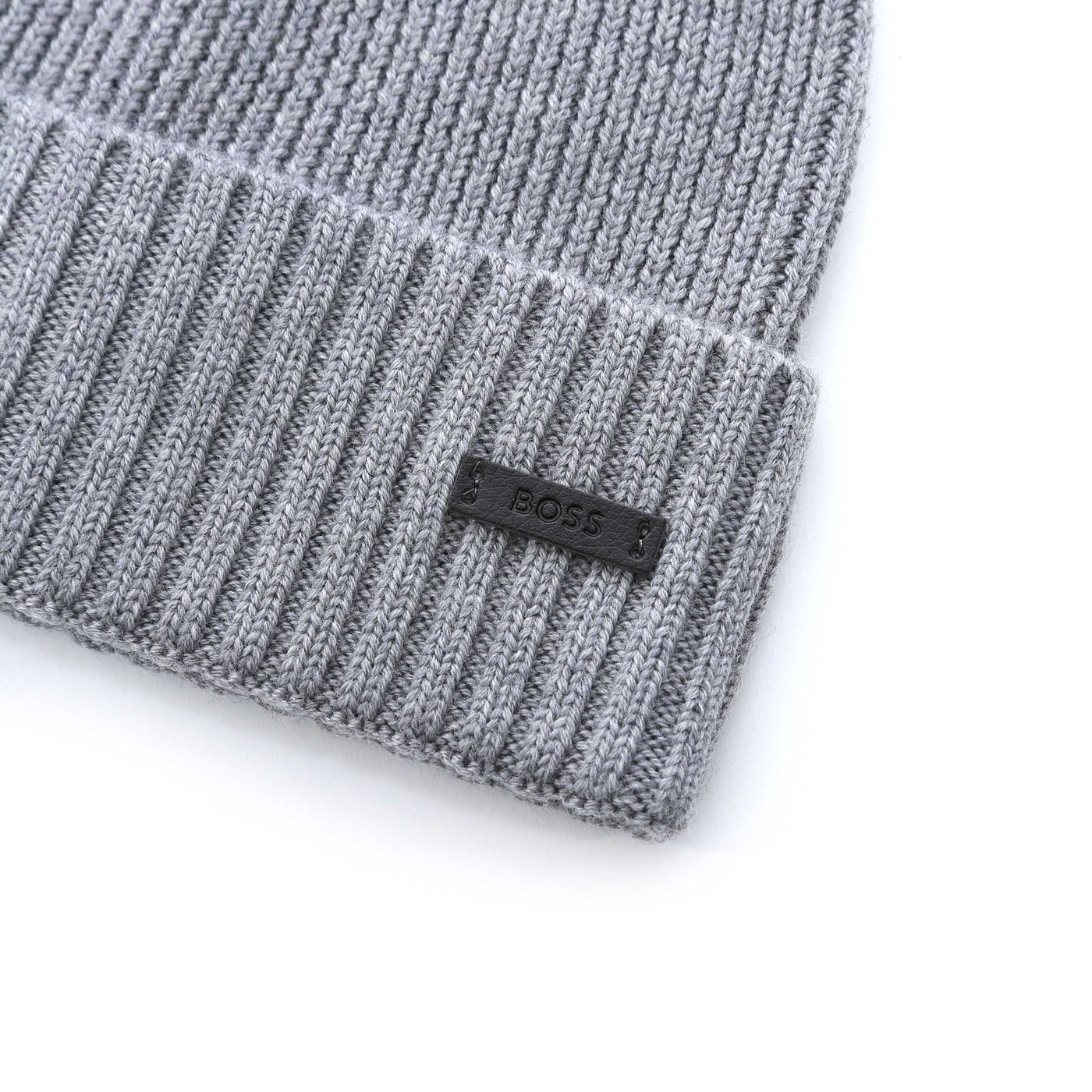 BOSS Fati L Beanie Hat in Grey Logo