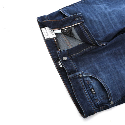 BOSS H-Delaware Jean in Mid Blue Denim Fly