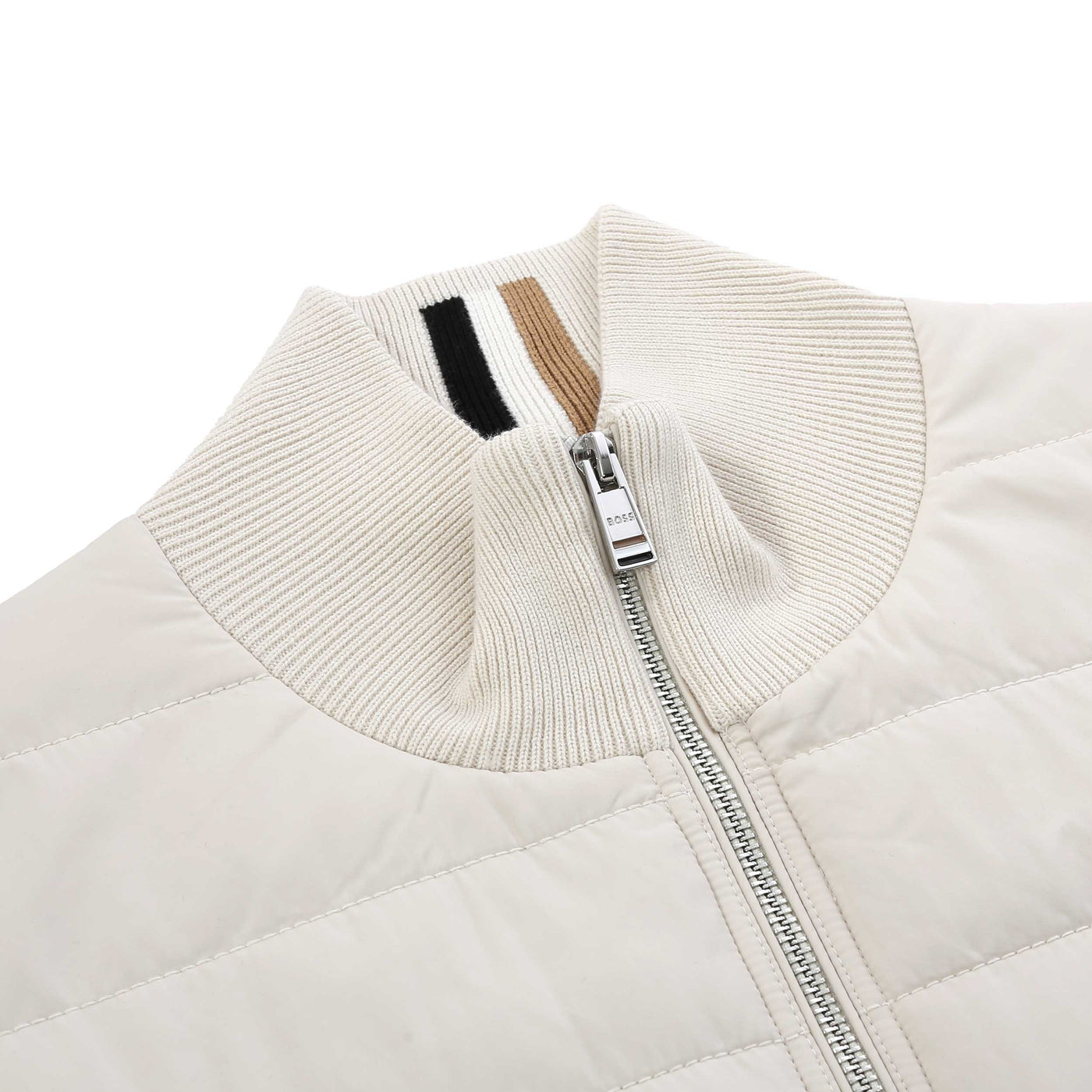 BOSS H Hernesto Knitwear in Cream Placket