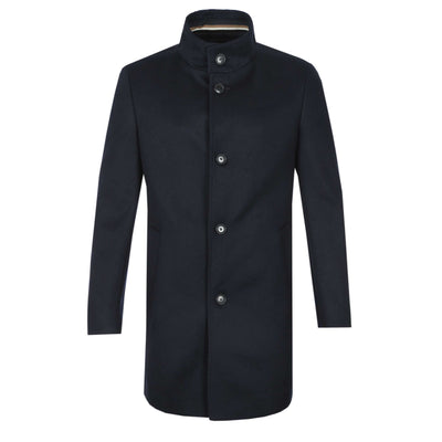 BOSS H Hyde SU 254 Overcoat in Dark Blue 
