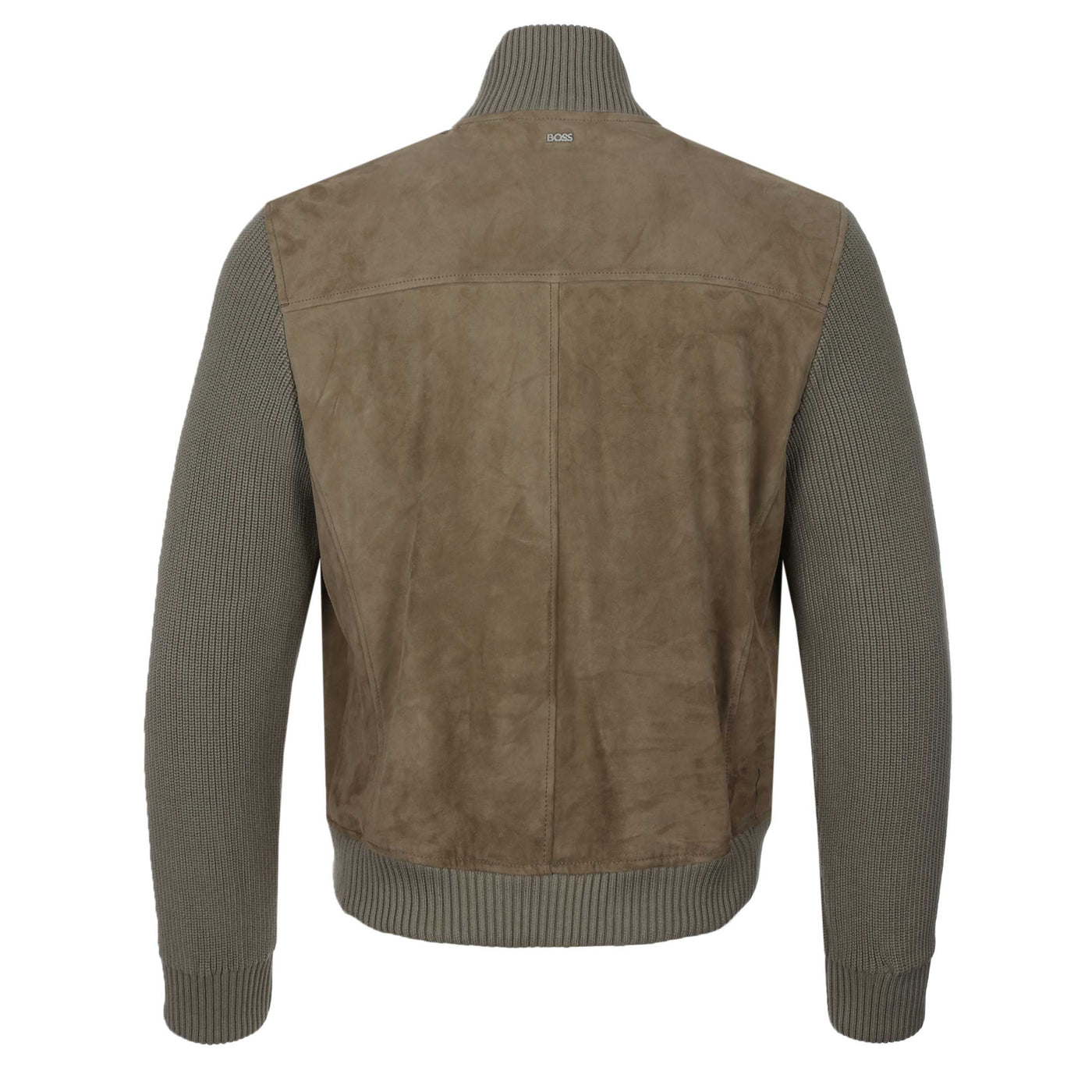 BOSS H Maparo Leather Jacket in Open Brown back