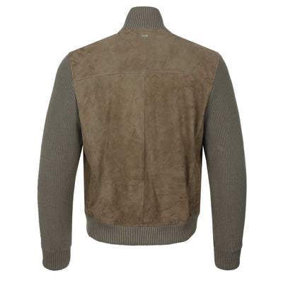 BOSS H Maparo Leather Jacket in Open Brown back