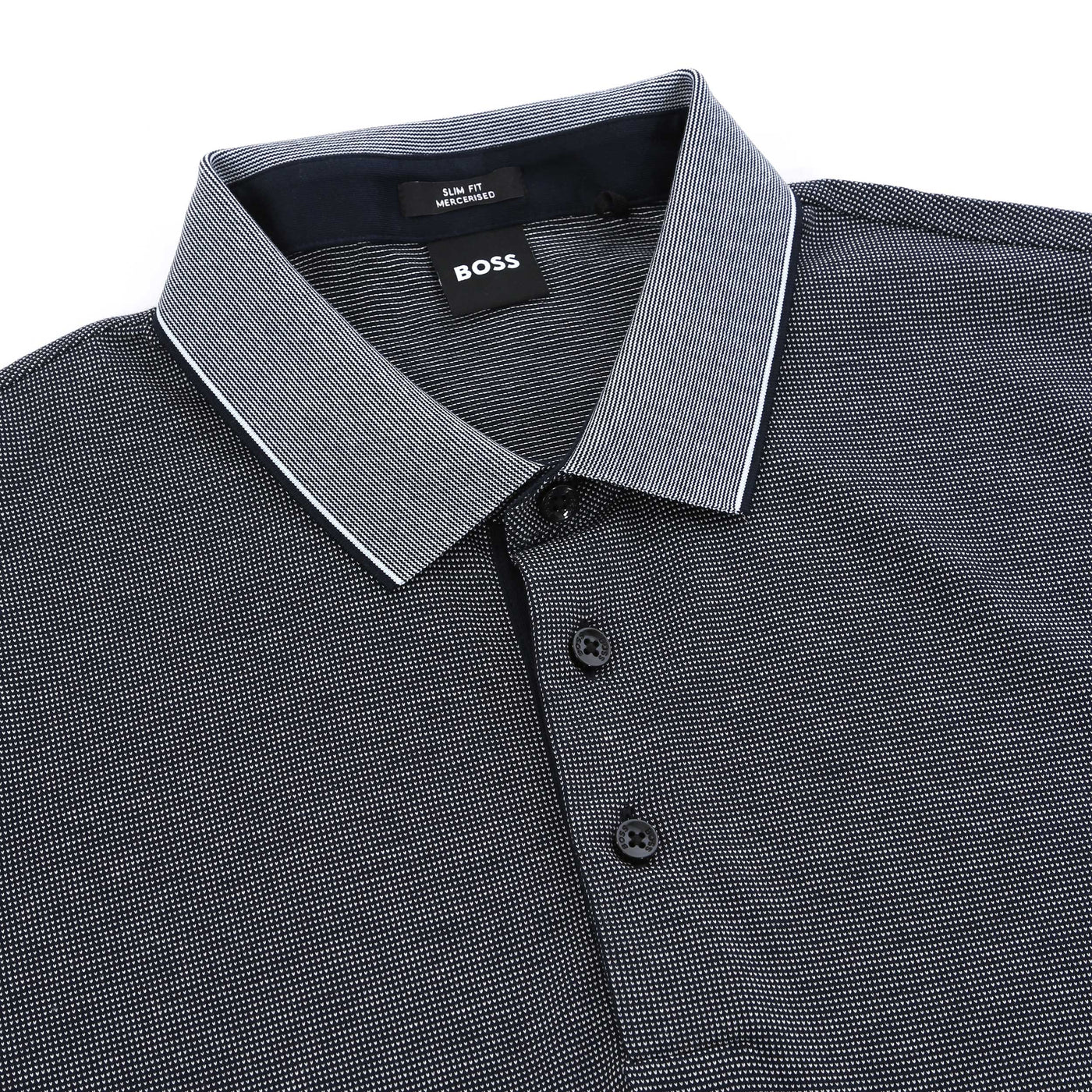 BOSS H Pitton 145 Polo Shirt in Dark Blue Placket