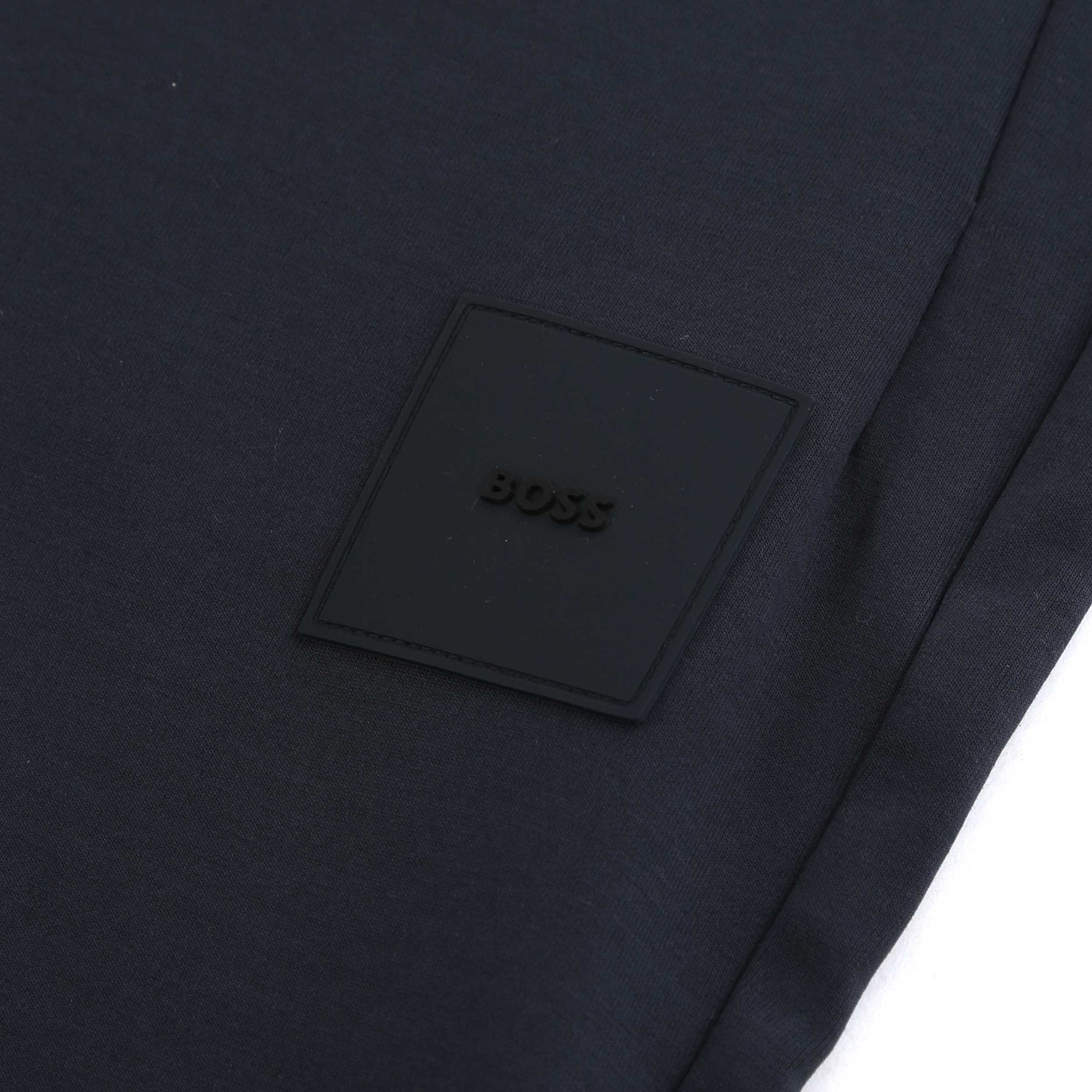 BOSS Headlo Rib Sweat Short in Dark Blue Logo