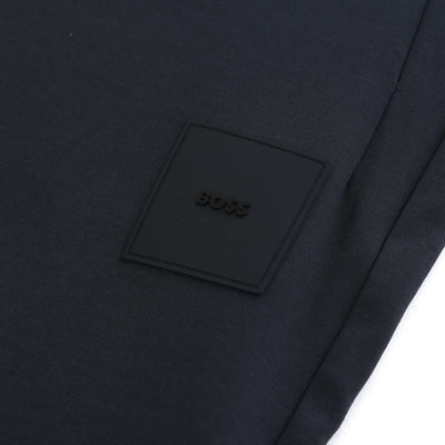 BOSS Headlo Rib Sweat Short in Dark Blue Logo