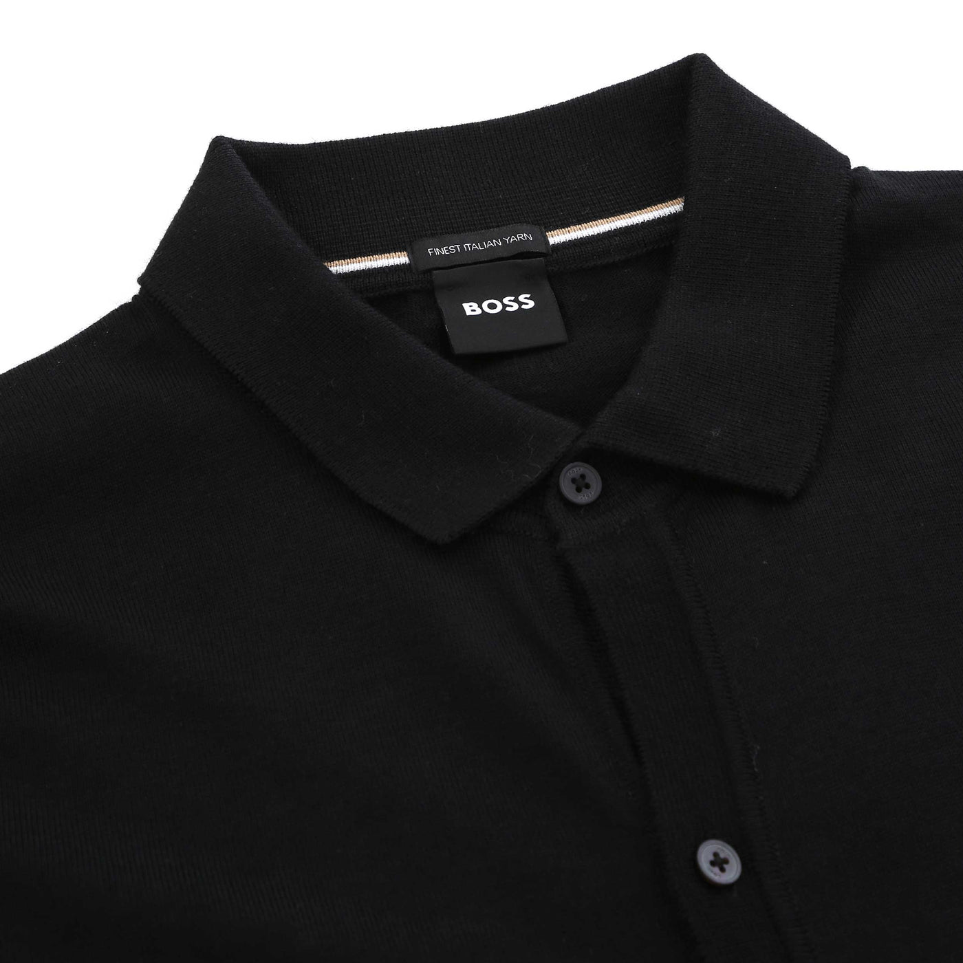 BOSS Helbert Knitwear in Black collar