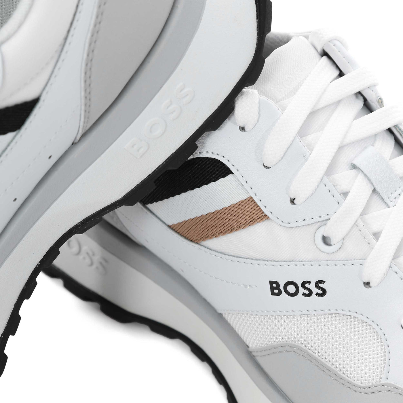 BOSS Jonah Runn mx Trainer in White Logo