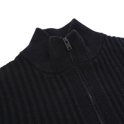 BOSS Kwinter Knitwear in Dark Blue Placket