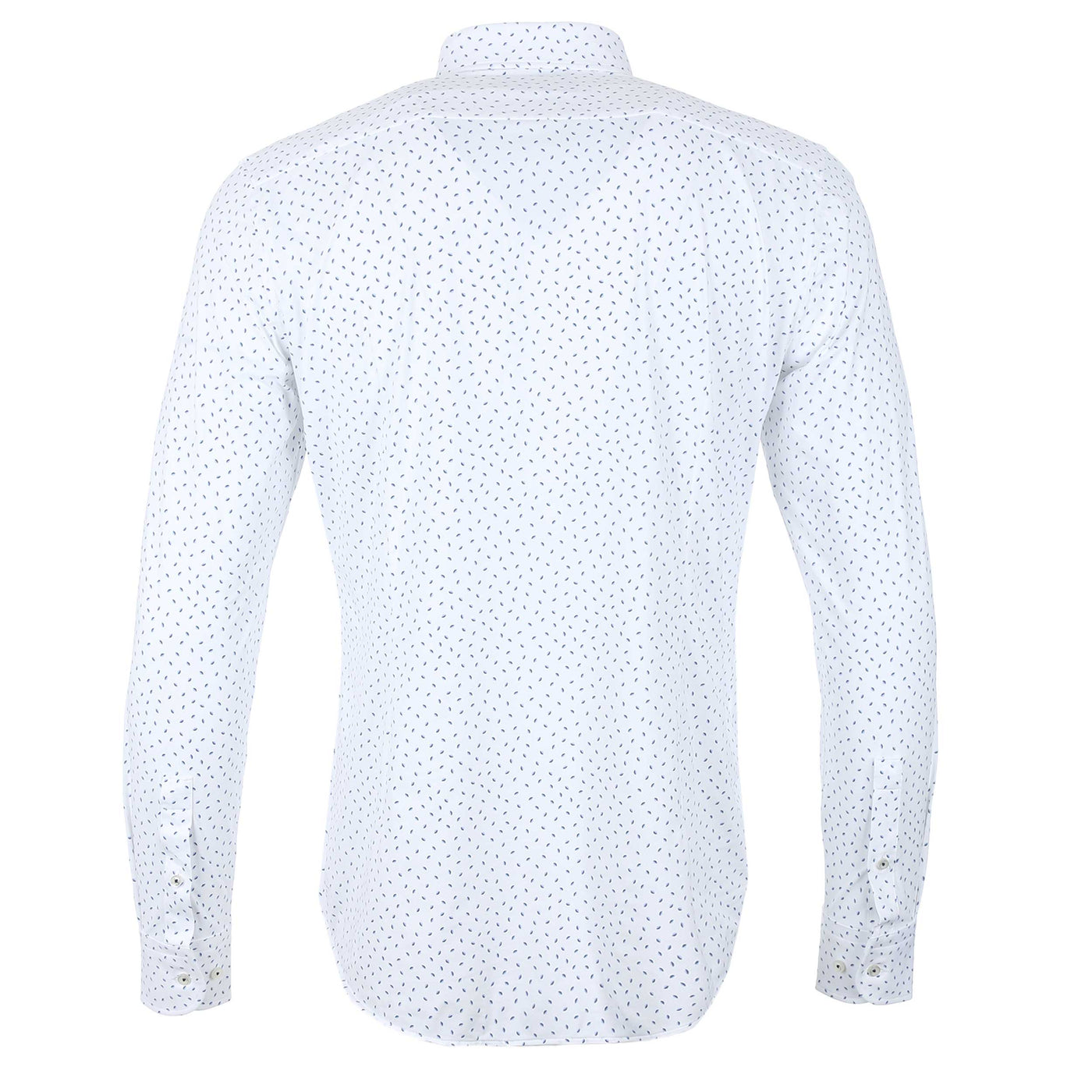 BOSS P-Hank-Kent-C1-222 Shirt in White Blue Fleck Back