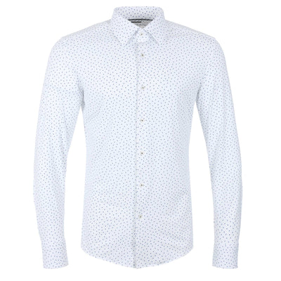 BOSS P-Hank-Kent-C1-222 Shirt in White Blue Fleck