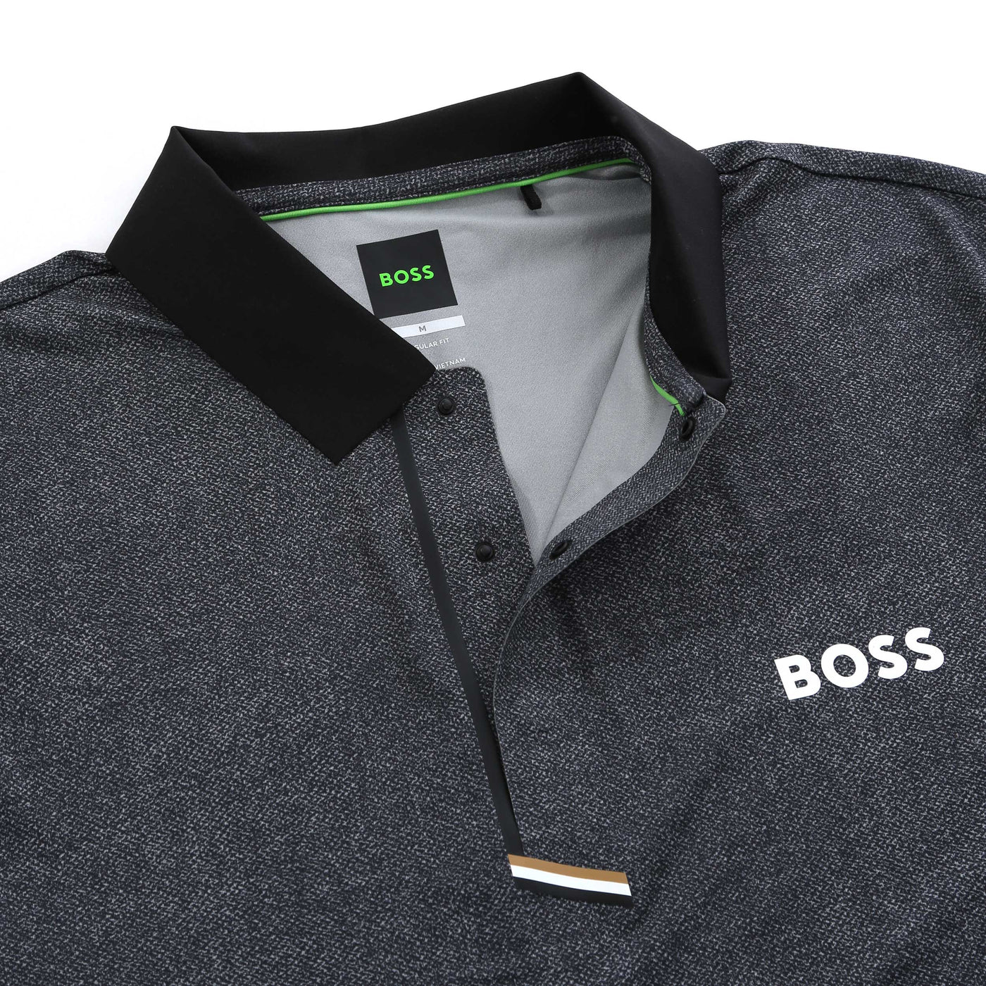 BOSS PL Paddytech GOC Polo Shirt in Black Placket