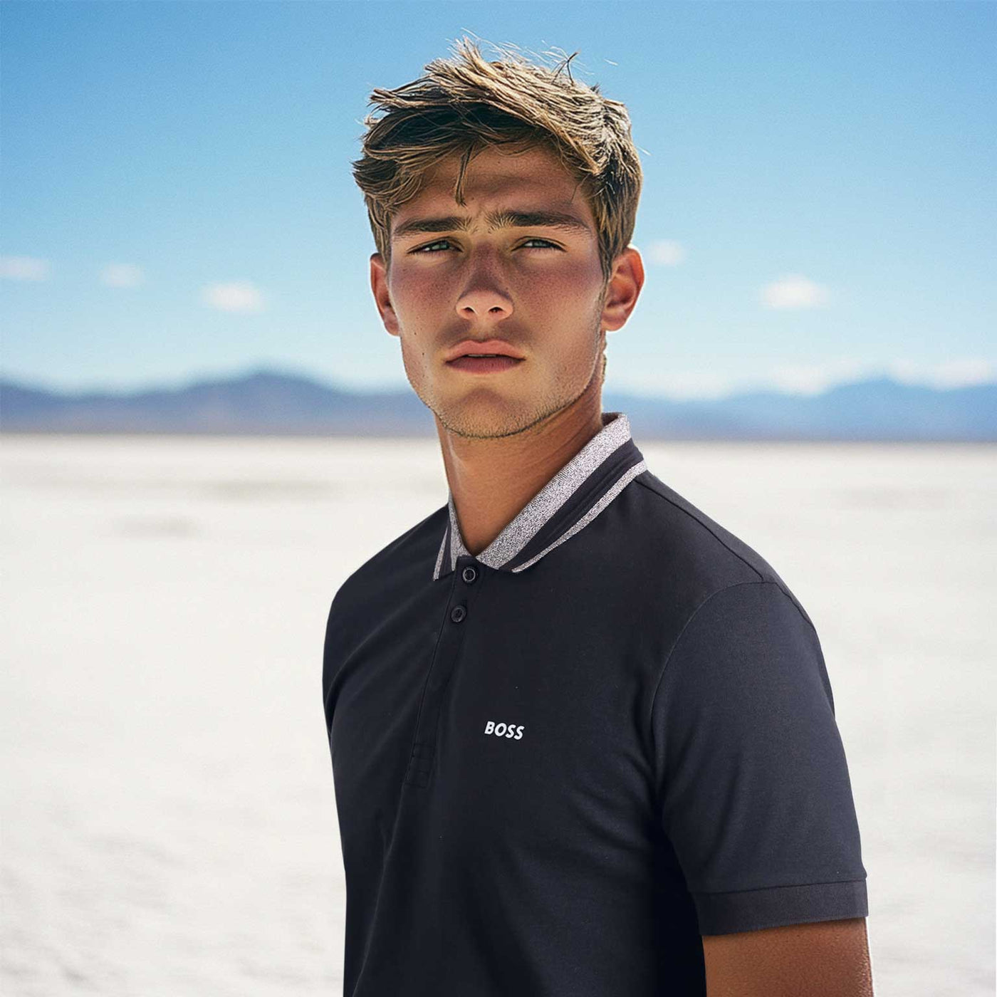 BOSS Paddy 1 Polo Shirt in Navy model