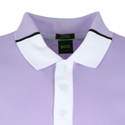 BOSS Paddy 3 Polo Shirt in Lilac Collar