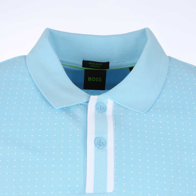 BOSS Paddy 5 Polo Shirt in Sky Blue Collar