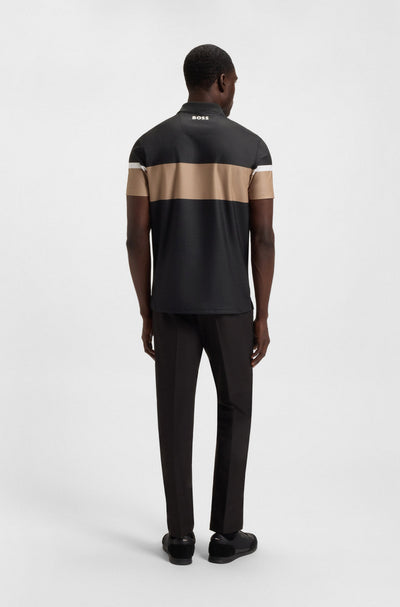 BOSS Paddy The Open 25 Polo Shirt in Black Model Back