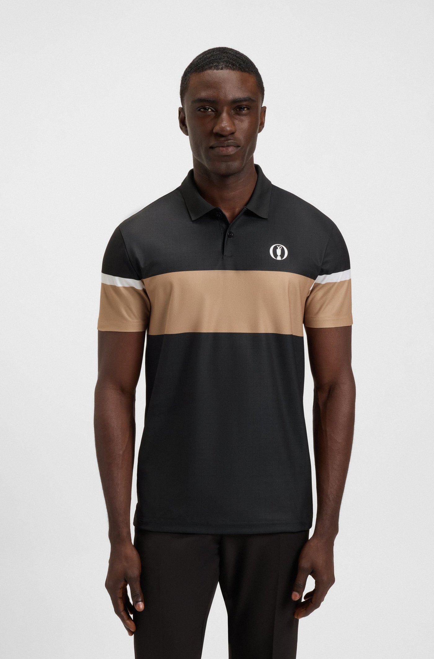 BOSS Paddy The Open 25 Polo Shirt in Black Model