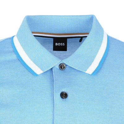 BOSS Parlay 183 Polo Shirt in Bright Blue Collar