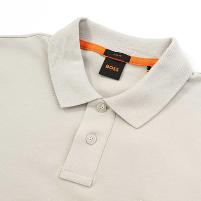 BOSS Passenger Polo Shirt in Light Beige Collar