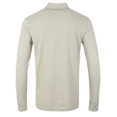 BOSS Passerby Long Sleeve Polo Shirt in Light Beige Back