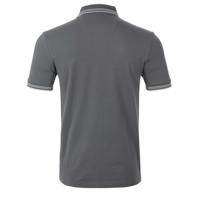 BOSS Paul Curved Polo Shirt in Dark Grey back