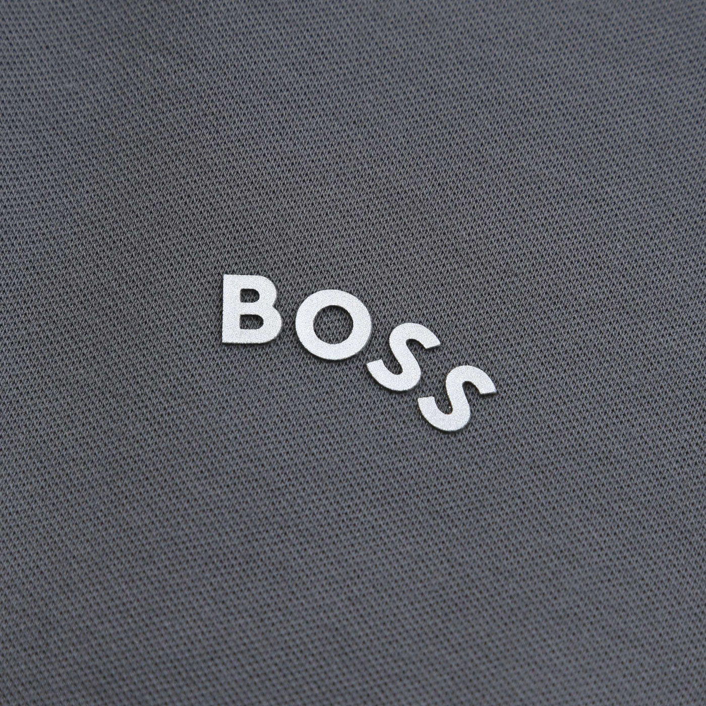 BOSS Paul Curved Polo Shirt in Dark Grey logo