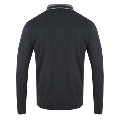 BOSS Plisy 2 Long Sleeve Polo Shirt in Navy Back