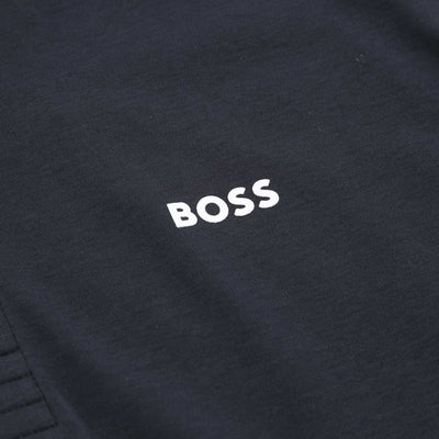 BOSS Plisy 2 Long Sleeve Polo Shirt in Navy Logo