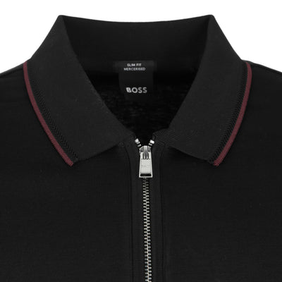 BOSS Polston 32 Polo Shirt in Black Zip