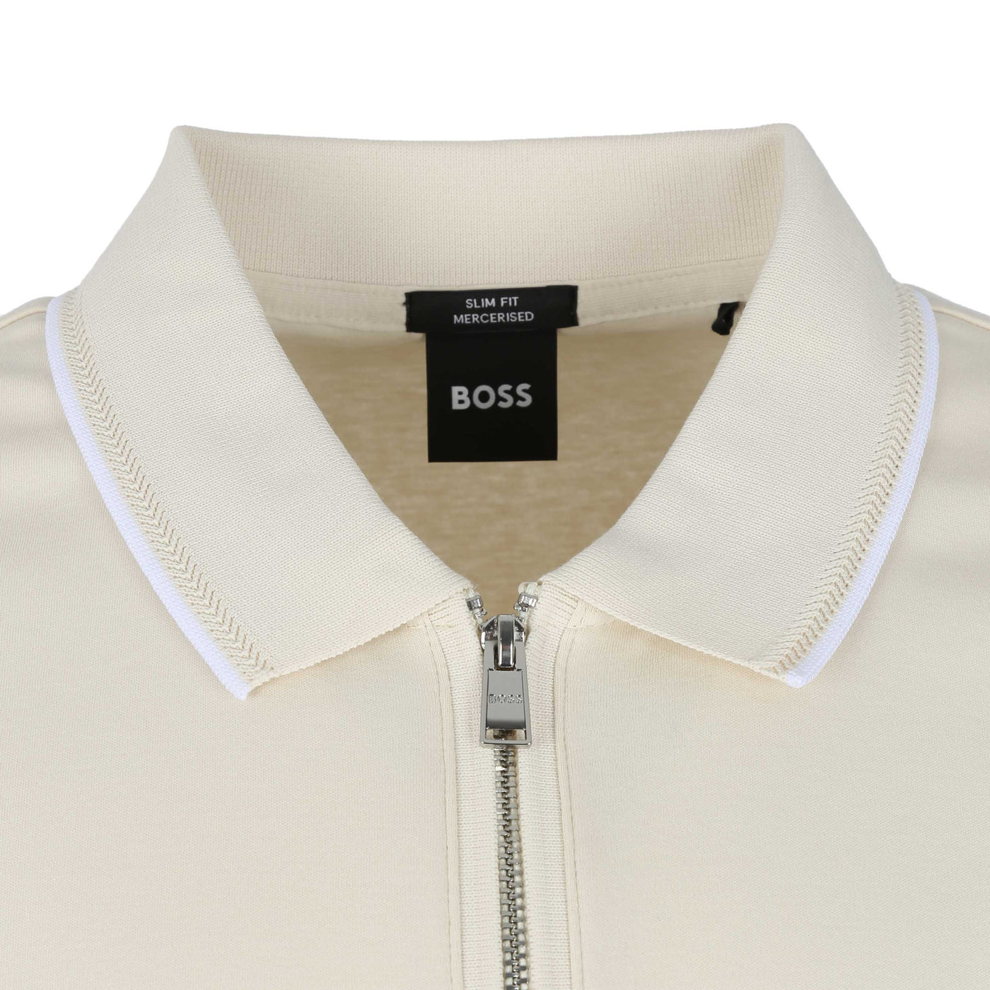 BOSS Polston 32 Polo Shirt in Open White Placket