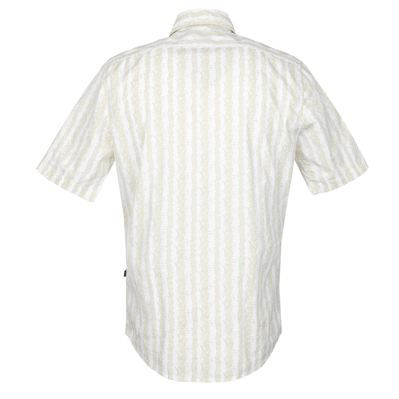 BOSS Rash 2 Short Sleeve Shirt in White Beige Print Back