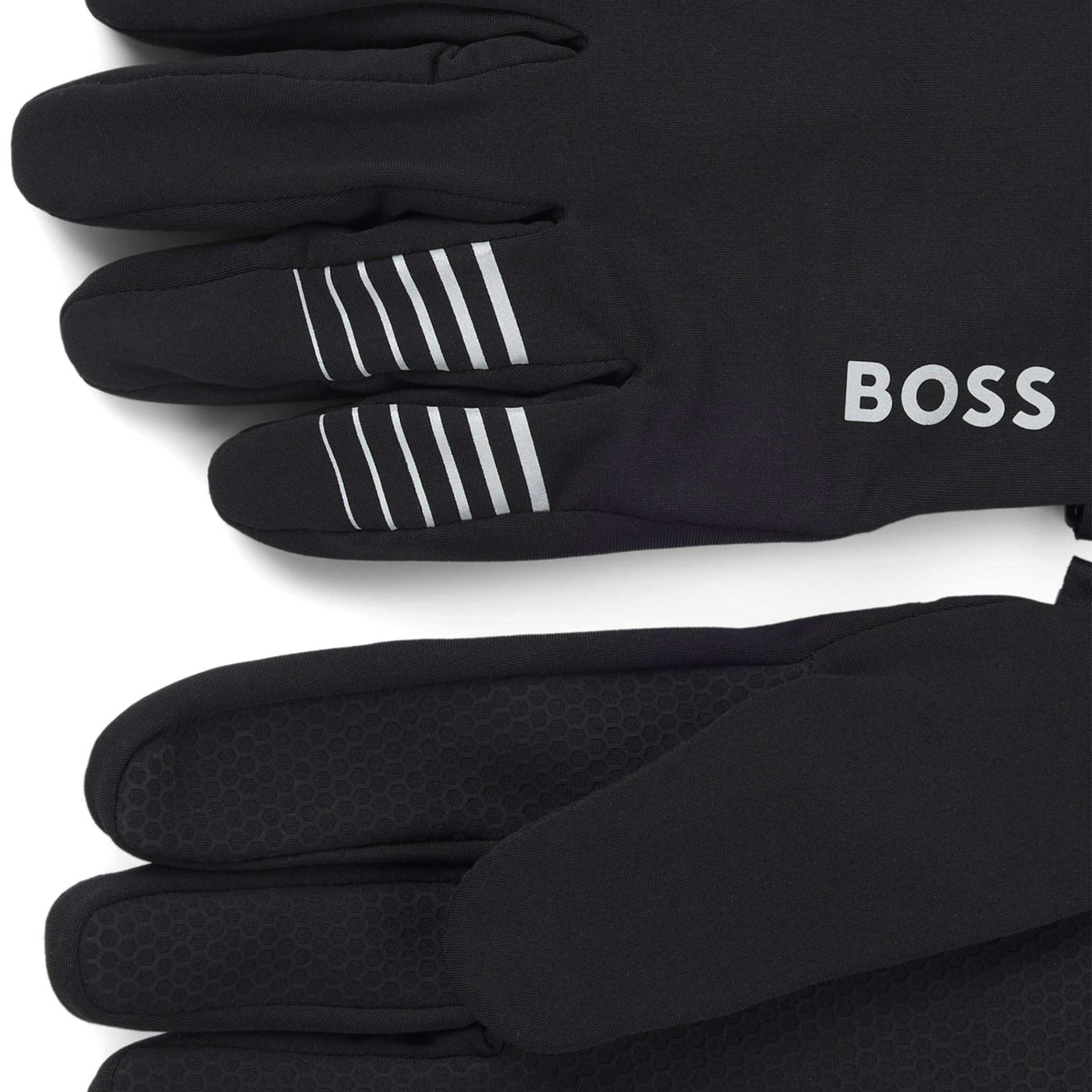 BOSS Running Gloves 4 in Black logo