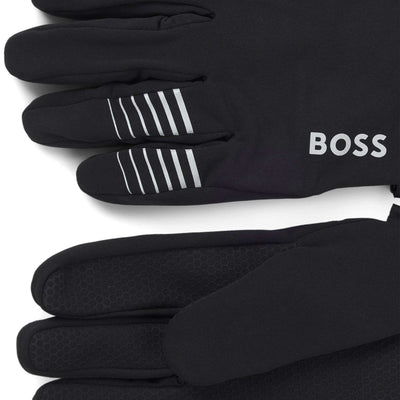 BOSS Running Gloves 4 in Black logo