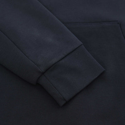 BOSS Soody Rib Hooded Sweat Top in Dark Blue Cuff