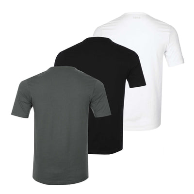 BOSS TShirtRN 3P Classic T-Shirt in Black, White & Grey back