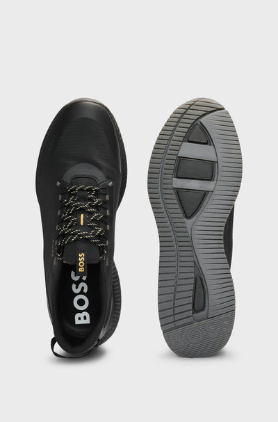 BOSS TTNM EVO_Runn_rsth Trainer in Black Front & Sole