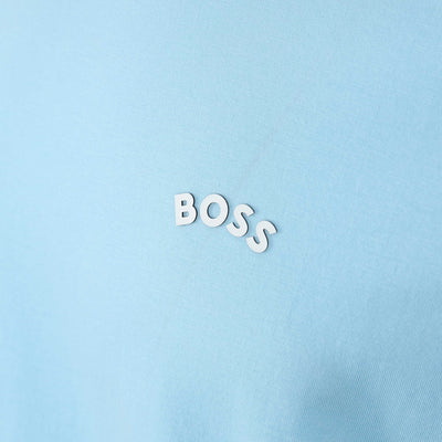 BOSS Tee Curved T-Shirt in Sky Blue Logo