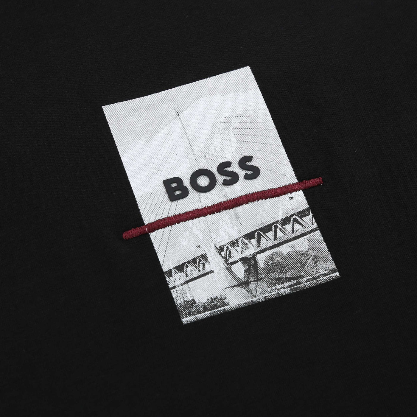 BOSS Tee Photoprint T Shirt in Black Logo