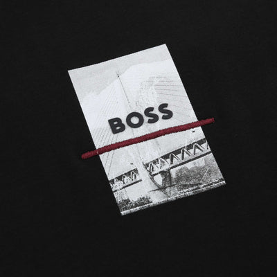 BOSS Tee Photoprint T Shirt in Black Logo