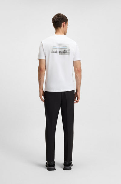 BOSS Tee Photoprint T Shirt in White Model Back