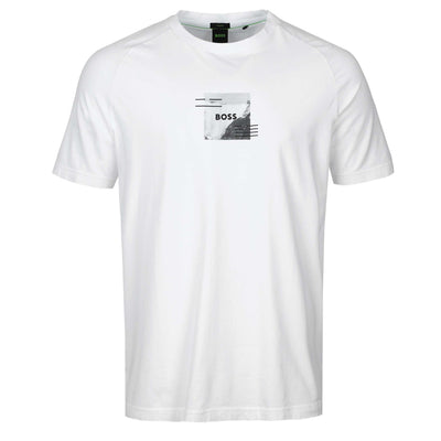 BOSS Tee Stripe Zone T Shirt in White