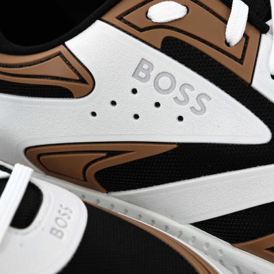 BOSS Titanium Runn thm Trainer in Open Beige Logo