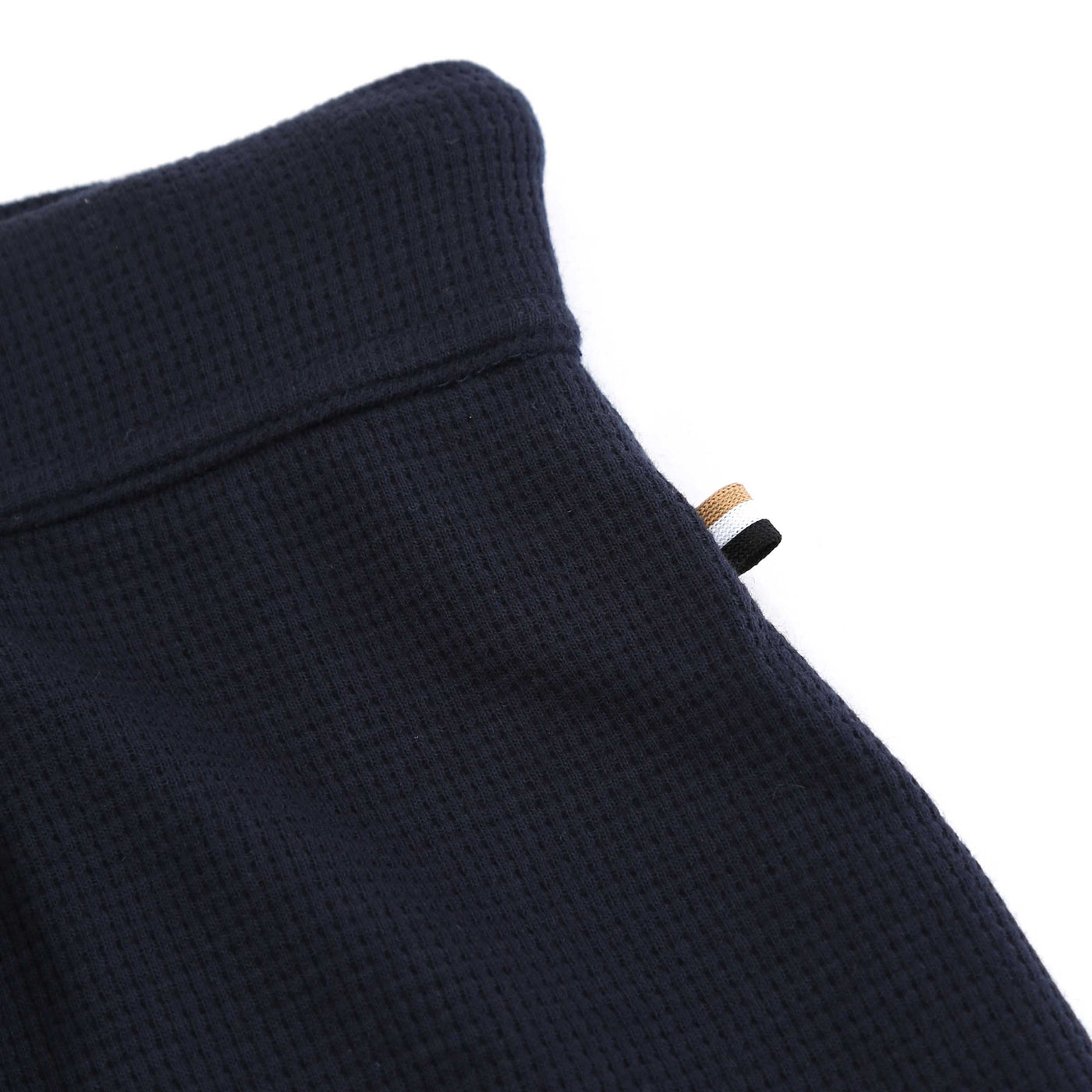 BOSS Waffle Pants Cuff in Dark Blue Logo Tab
