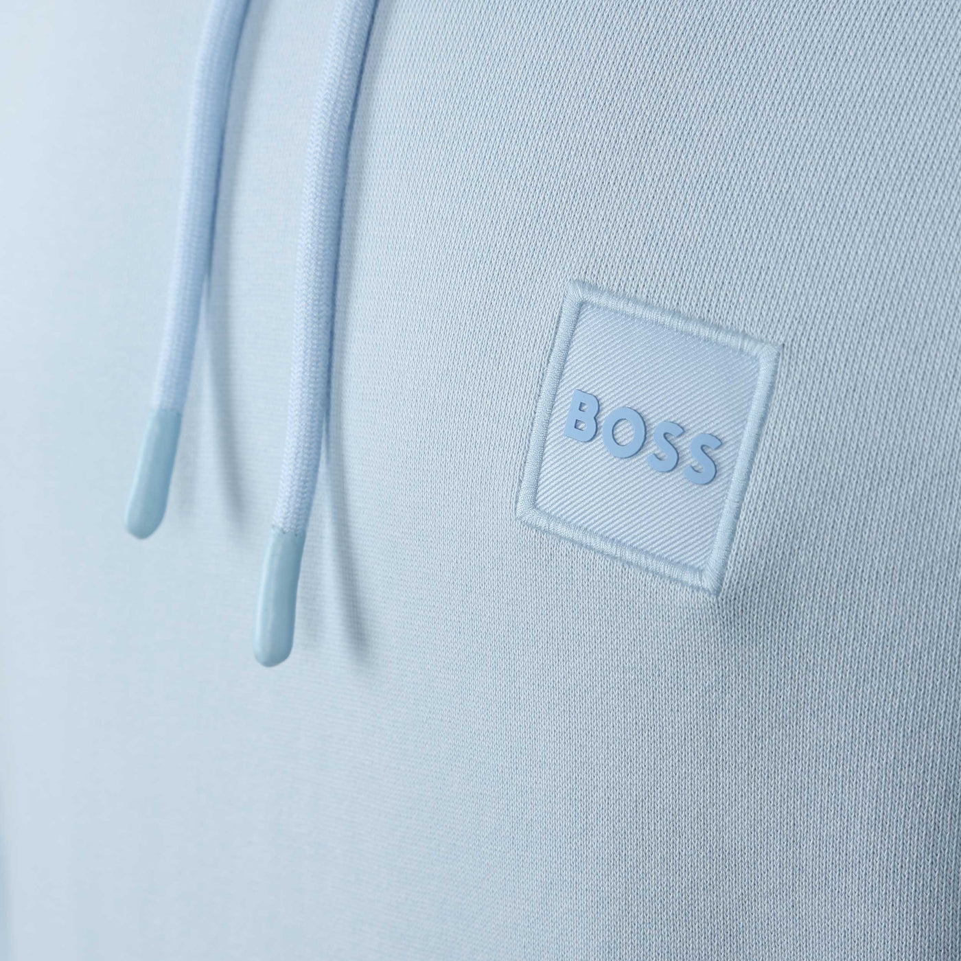 BOSS Wetalk Hoodie Sweat Top in Sky Blue Logo